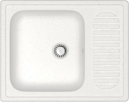 Мойка кухонная ZETT lab. T015Q001 белый лед матовая, прямоугольная, 63.5x49 см