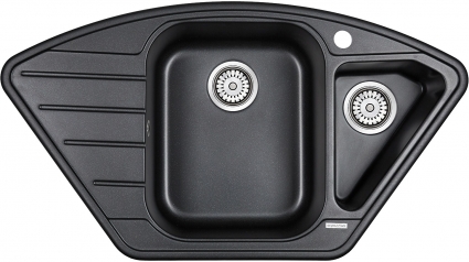 Мойка кухонная Paulmark Wiese PM529050-BL черный матовая, многоугольная, 89x49 см