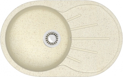 Мойка кухонная ZETT lab. T110Q002 бежевая матовая, овальная, 73x45 см