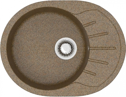 Мойка кухонная ZETT lab. T010Q009 терракот матовая, овальная, 57.5x44 см