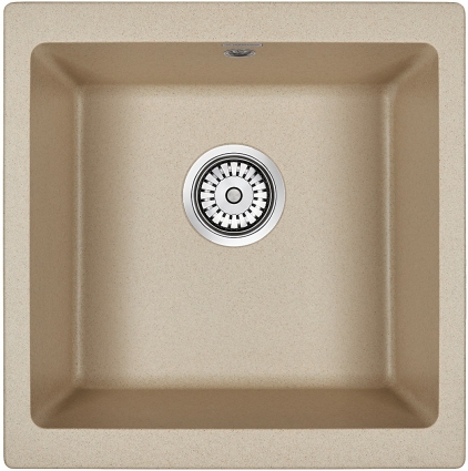 Мойка кухонная Paulmark Brilon PM104546-QU кварц матовая, прямоугольная, 45x46 см