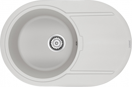 Мойка кухонная Paulmark Fittich PM317650-WH белый матовая, овальная, 76x50 см