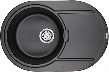 Мойка кухонная Paulmark Fittich PM317650-BL черный матовая, овальная, 76x50 см