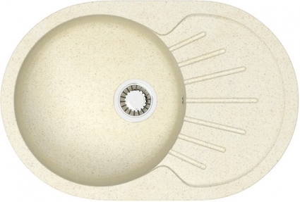 Мойка кухонная ZETT lab. T111Q002 бежевая матовая, овальная, 75x50.5 см