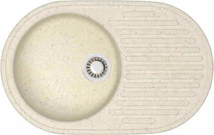 Мойка кухонная ZETT lab. T011Q002 бежевая матовая, овальная, 72x45.5 см
