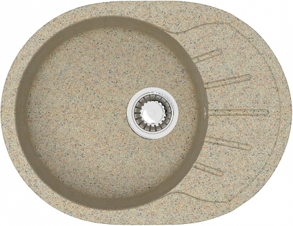 Мойка кухонная ZETT lab. T010Q005 песочная матовая, овальная, 57.5x44 см
