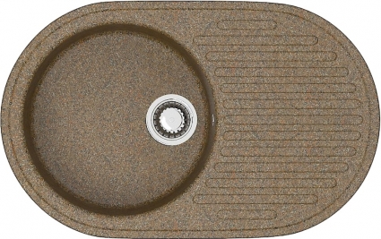 Мойка кухонная ZETT lab. T011Q009 терракот матовая, овальная, 72x45.5 см