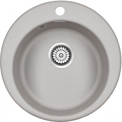 Мойка кухонная Paulmark Gelegen PM404800-GR серый матовая, круглая, 48x48 см