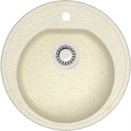 Мойка кухонная ZETT lab. T003Q002 бежевая матовая, круглая, 51x51 см