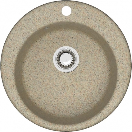 Мойка кухонная ZETT lab. T030Q005 песочная матовая, круглая, 47.5x47.5 см