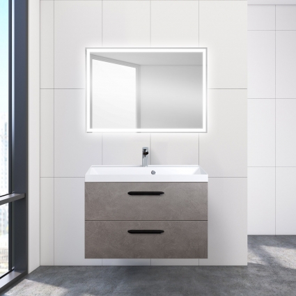 Мебель для ванной BelBagno Aurora 80 pietra grigio подвесная, с ящиками