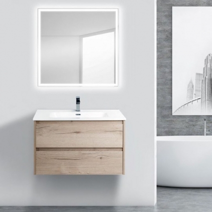 Мебель для ванной BelBagno Kraft 80 rovere galifax bianco подвесная, с ящиками
