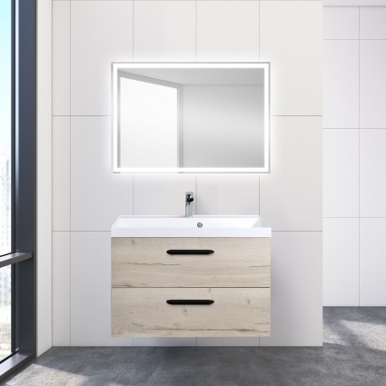 Мебель для ванной BelBagno Aurora 80 rovere galifax bianco подвесная, с ящиками
