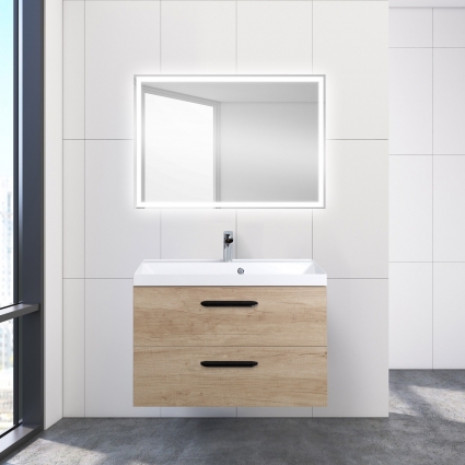 Мебель для ванной BelBagno Aurora 80 rovere nebrasca nature подвесная, с ящиками