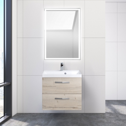 Мебель для ванной BelBagno Aurora 60 rovere galifax bianco подвесная, с ящиками