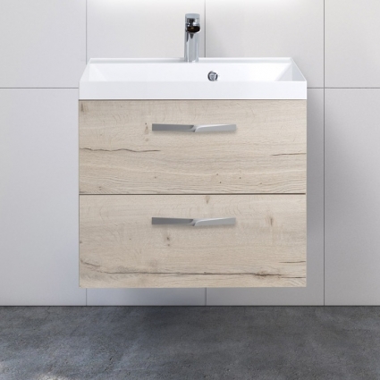 Тумба с раковиной BelBagno Aurora 60 rovere galifax bianco, подвесная, с ящиками