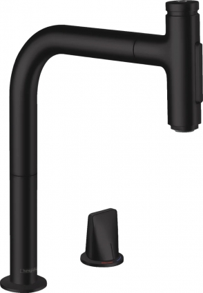 Смеситель Hansgrohe Metris Select 73818670 для кухонной мойки однорычажный, черный