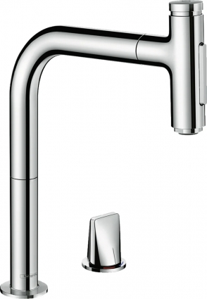 Смеситель Hansgrohe Metris Select 73818000 для кухонной мойки однорычажный, хром
