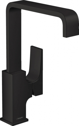 Смеситель Hansgrohe Metropol 32511670 для раковины, с донным клапаном Push-Open, однорычажный, черный