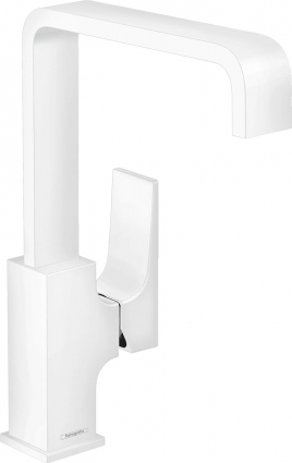 Смеситель Hansgrohe Metropol 32511700 для раковины, с донным клапаном Push-Open, однорычажный, белый