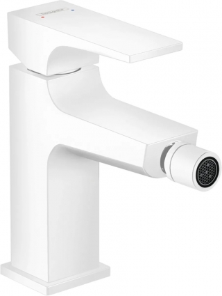 Смеситель Hansgrohe Metropol 32520700 для биде, с донным клапаном Push-Open, однорычажный, белый