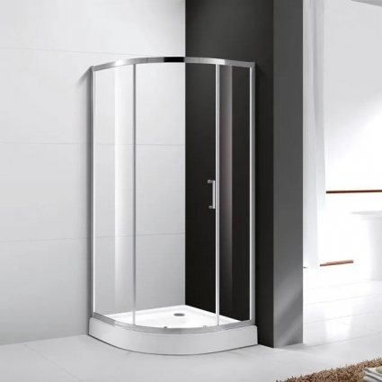 Душевой уголок Cezares Molveno R 1 100 C Cr IV стекло прозрачное четверть круга, двери раздвижные