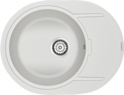 Мойка кухонная Paulmark Oval PM316502-WH белый матовая, овальная, 65x50 см