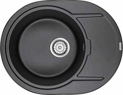 Мойка кухонная Paulmark Oval PM316502-BL черный матовая, овальная, 65x50 см