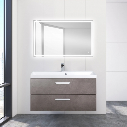 Мебель для ванной BelBagno Aurora 100 pietra grigio подвесная, с ящиками