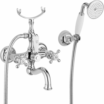 Смеситель Bugnatese Arcadia 8302CR для ванны с душем, хром, двухвентильный, длина излива 19 см