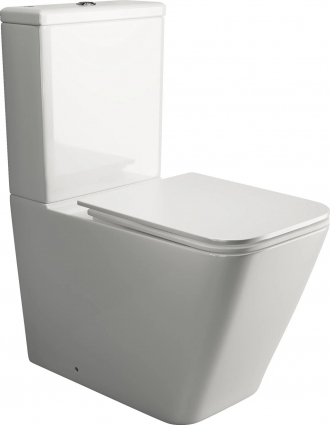 Унитаз-компакт Ceramica Nova Cubic CN1803 с сиденьем-крышкой, белый, прямоугольный, 36x64 см