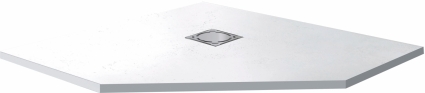 Поддон для душа RGW Stone Tray ST/T-0100W 100х100х2,5 с сифоном, пятиугольный, низкий