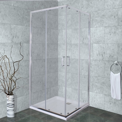 Душевой уголок Timo Altti ALTTI-611 Clean Glass 100х100 см квадратный, двери раздвижные