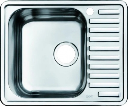 Мойка кухонная Iddis Strit STR58SLi77 матовая, прямоугольная, с крылом, 58.5x48.5 см