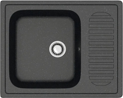 Мойка кухонная ZETT lab. T015Q004 черная матовая, прямоугольная, 63.5x49 см