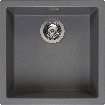 Мойка кухонная Reginox Amsterdam 40 Grey Silvery 3,5" (R32329), матовая, квадратная, 46x46 см