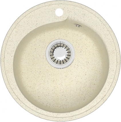 Мойка кухонная ZETT lab. T004Q002 бежевая матовая, круглая, 43.5x43.5 см
