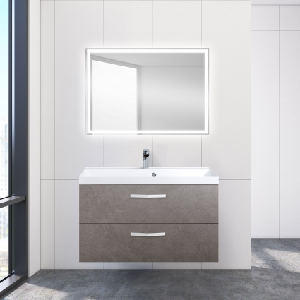 Мебель для ванной BelBagno Aurora 90 pietra grigio подвесная, с ящиками