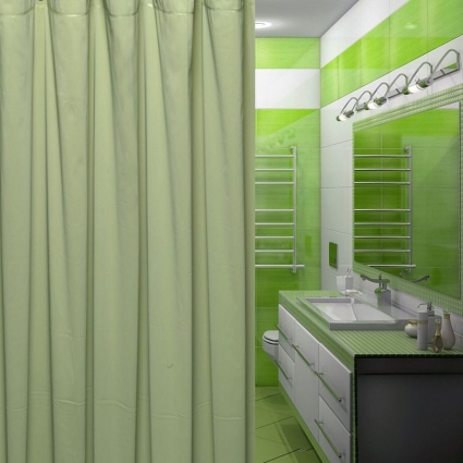 Штора для ванной Carnation Home Fashions Premium 4 Gauge Sage защитная цвет зеленый,  в современном стиле