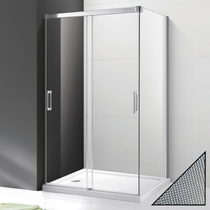 Душевой уголок Cezares Tandem Soft AH-2-120/90-P-Cr-R стекло punto прямоугольный, двери раздвижные