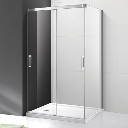 Душевой уголок Cezares Tandem Soft AH-2-120/90-C-Cr-IV стекло прозрачное прямоугольный, двери раздвижные