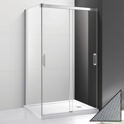 Душевой уголок Cezares Tandem Soft AH-2-120/90-P-Cr-L стекло punto прямоугольный, двери раздвижные