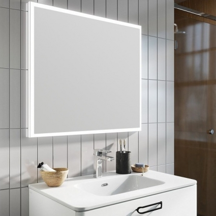 Зеркало Iddis Brick 80 c термообогревом и подсветкой прямоугольное,  в современном стиле
