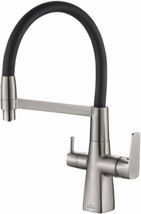 Смеситель Steel Hammer SH 818-6 SATIN для кухонной мойки однорычажный, высота излива 20.3 см