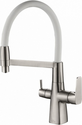 Смеситель Steel Hammer SH 818-8 SATIN для кухонной мойки однорычажный, высота излива 20.3 см