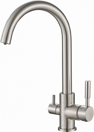 Смеситель Steel Hammer SH 713 SATIN для кухонной мойки однорычажный, хром