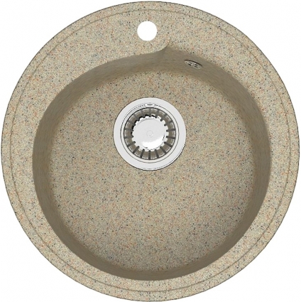 Мойка кухонная ZETT lab. T004Q005 песочная матовая, круглая, 43.5x43.5 см