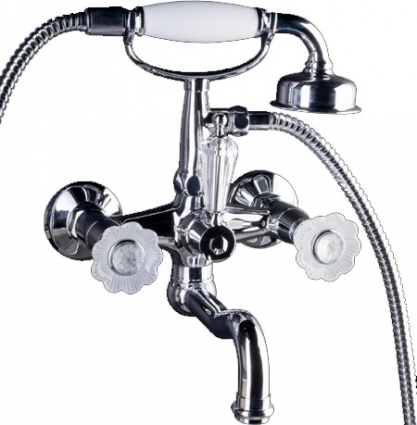 Смеситель Boheme Camelia 273 для ванны с душем, двухвентильный, хром