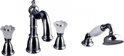 Смеситель Boheme Camelia 396 на борт ванны двухвентильный, хром