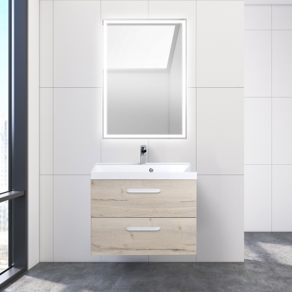Мебель для ванной BelBagno Aurora 70 rovere galifax bianco подвесная, с ящиками